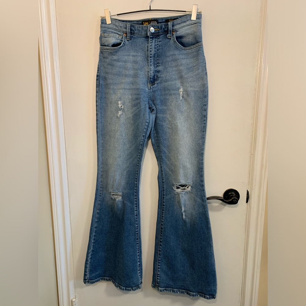 Lee Vintage Modern High Rise Flare Distressed Jeans
